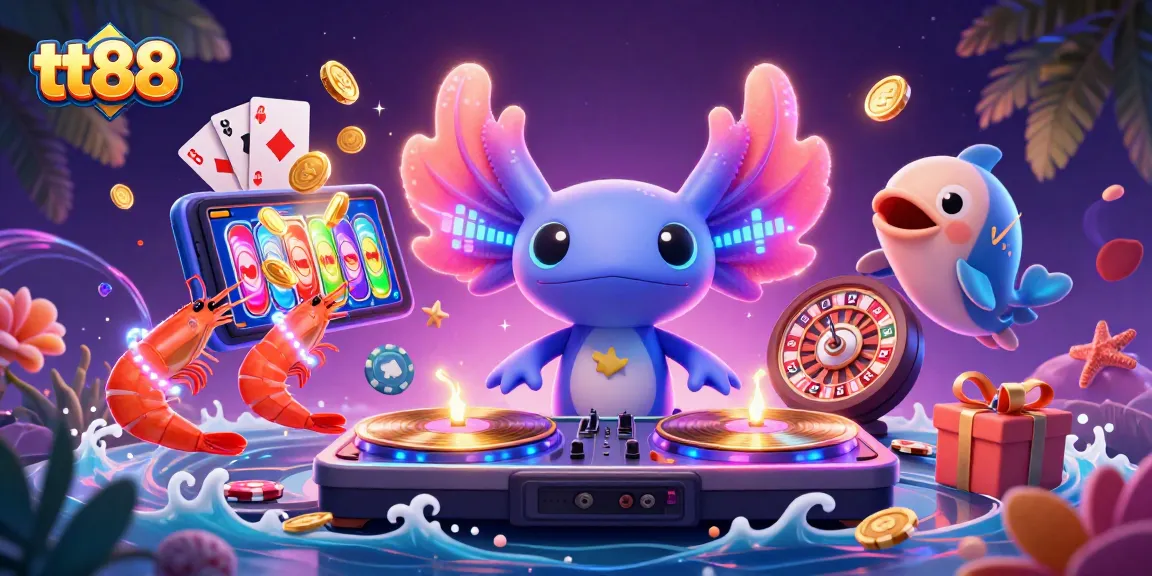 Engage in thrilling gaming at tt88 with vibrant underwater casino atmosphere and characters.