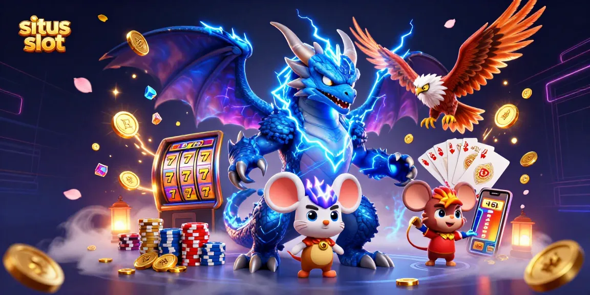 Experience exhilarating situs slot action with vibrant characters and dynamic casino elements.