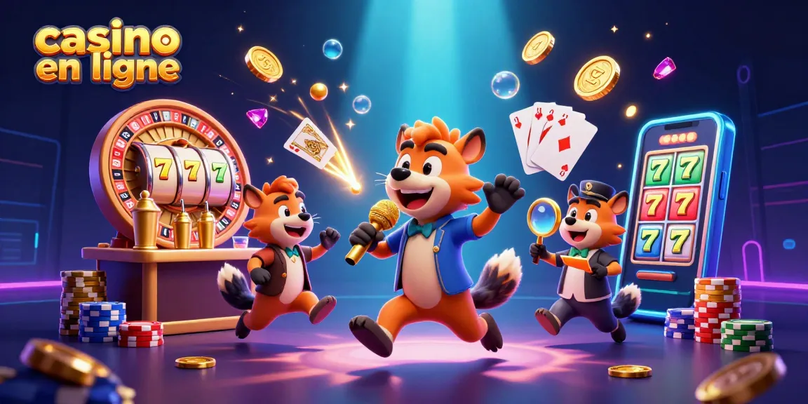 Jouez au casino en ligne avec des hyènes comiques dans un club de jeux pétillant avec des pièces d'or et des machines à sous.