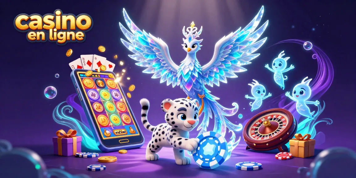 Embarquez pour le monde de casino en ligne avec un phoenix de glace et un léopard des neiges jouant.