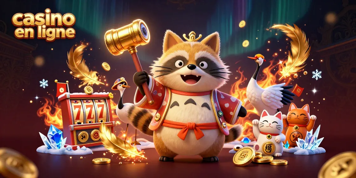 Profitez d'un casino en ligne captivant avec un tanuki chanceux et des chats porte-bonheur.