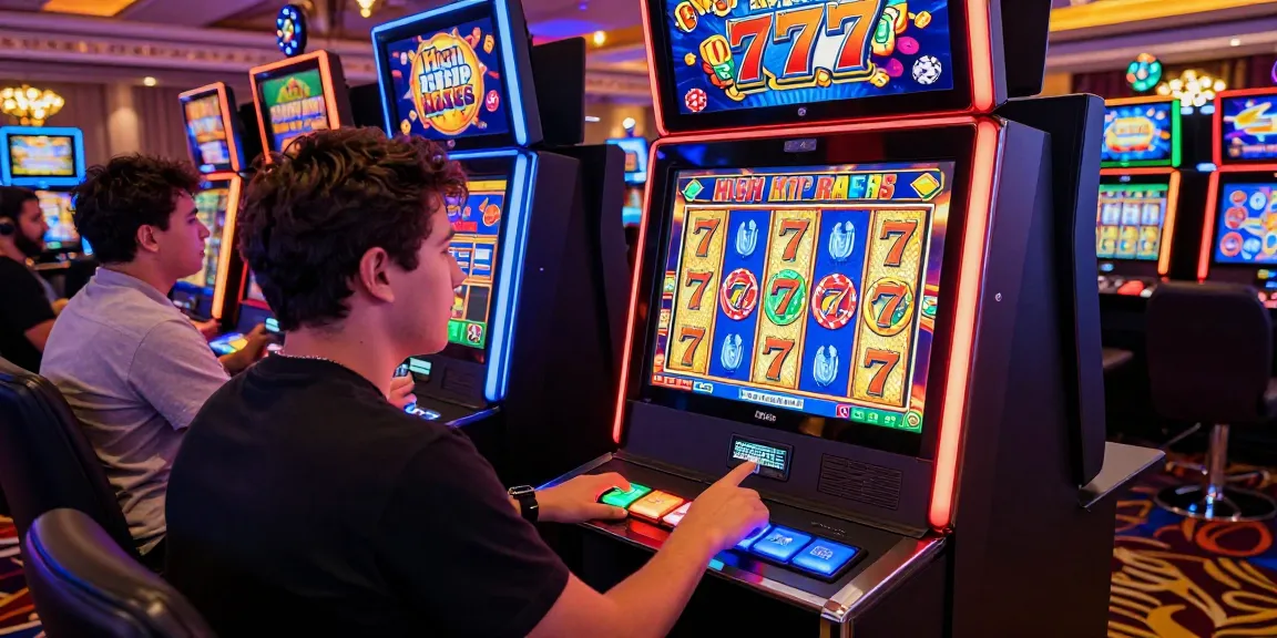 Player engaged in 777 slot action in vibrant casino setting