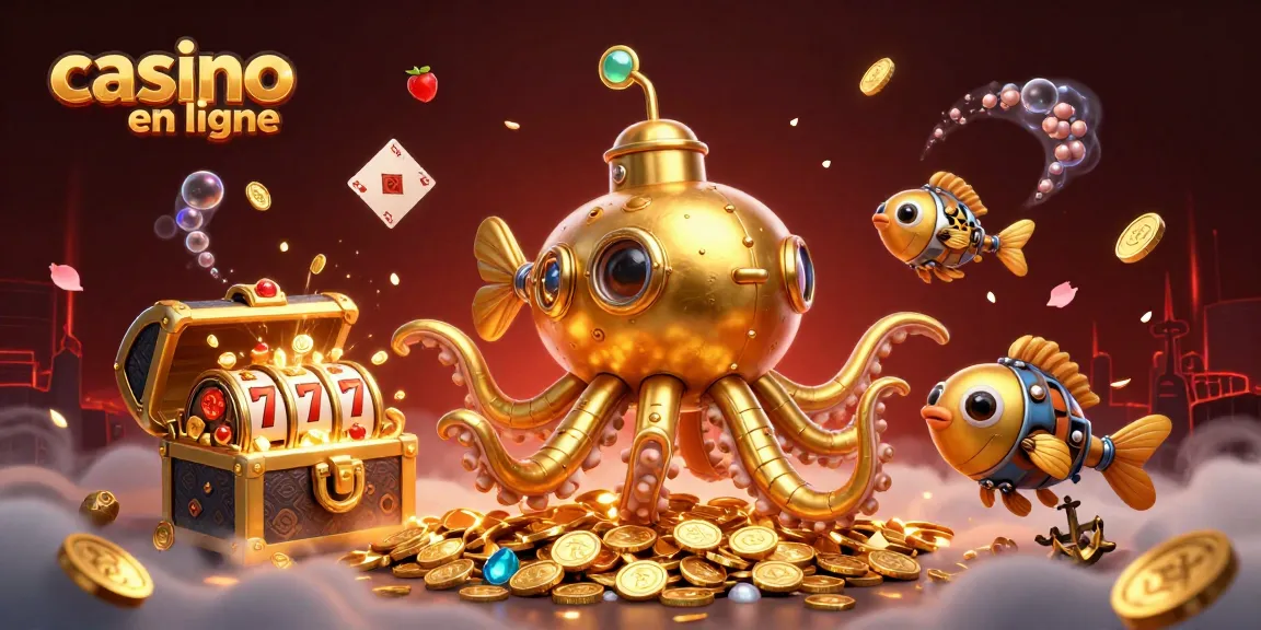 Jouez au casino en ligne avec une scène dynamique de kraken et des trésors marins d'or
