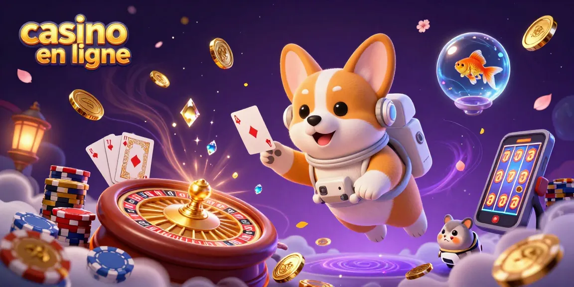 Profitez du casino en ligne en admirant un corgi astronaute et un hamster de contrôle dans un décor dynamique.