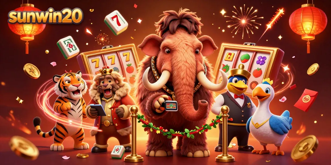 Experience thrilling action at sunwin20 with a vibrant scene of colorful casino elements and playful characters.