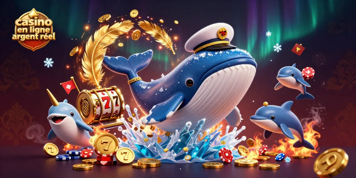 Jouer dans un casino en ligne argent réel avec une scène animée de créatures marines et des jetons de poker.