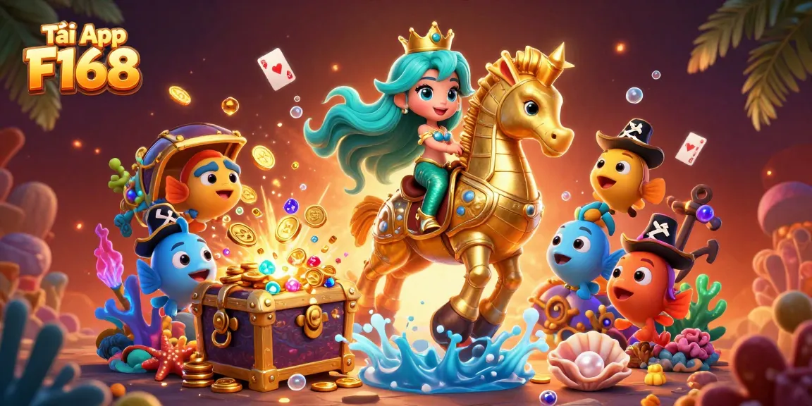 Tải App F168 ensures safe and enjoyable betting experiences with vibrant underwater gaming elements.