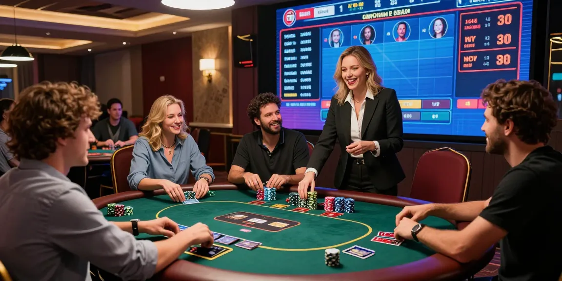 Players enjoying live games at credit card casinos in a vibrant casino setting.