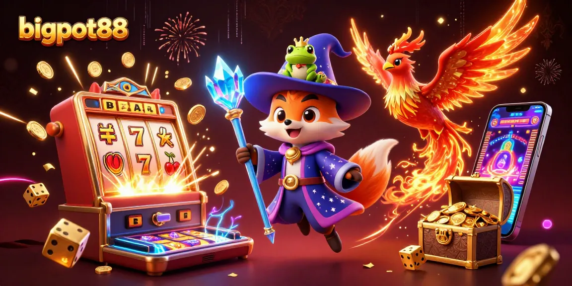 Menangkan jackpot di BIGPOT88 dengan mesin slot yang penuh dengan koin emas dan simbol beruntung.