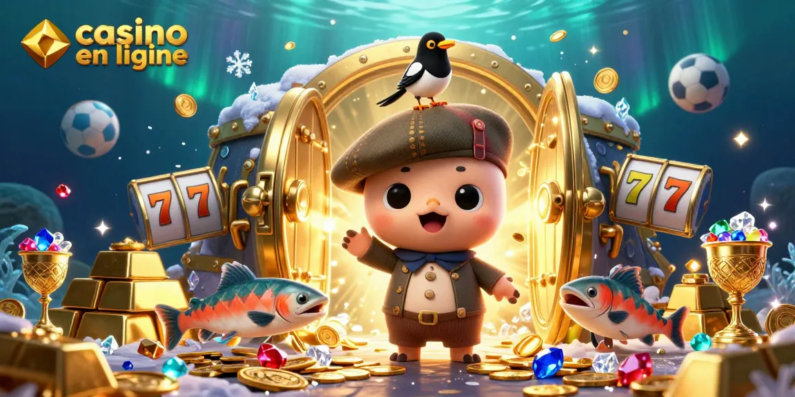 Gagnez gros au casino en ligne avec une scène fantastique d'un bébé Nessie entouré d'or et de jeux