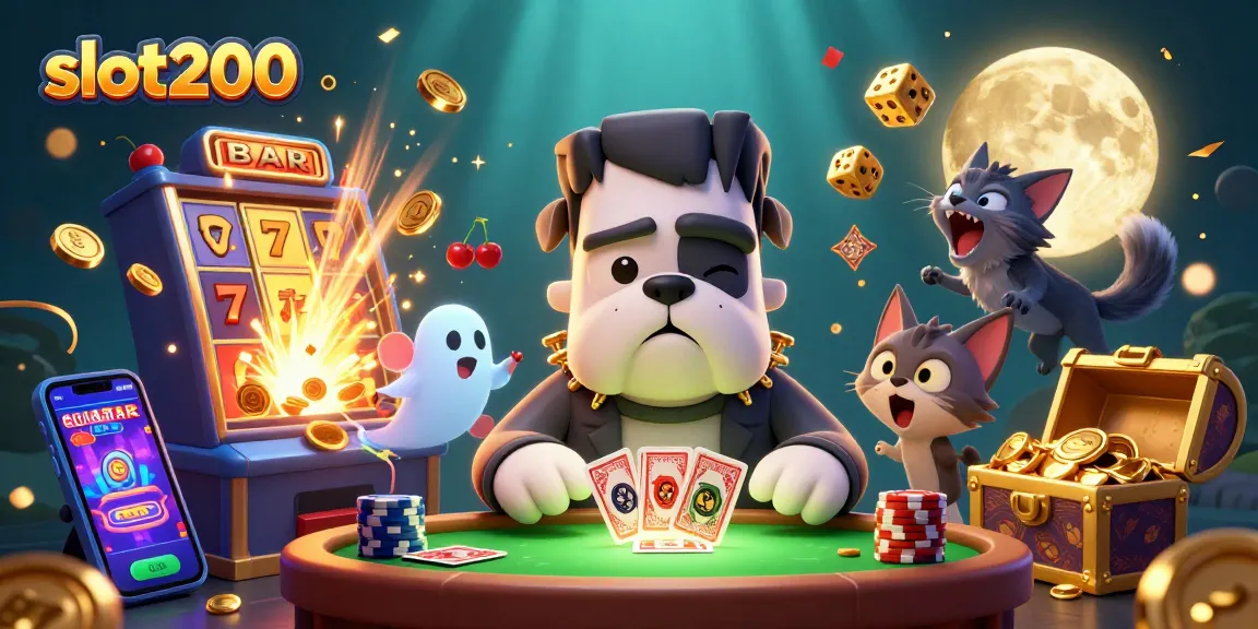 Engage in thrilling gameplay at slot200 with an exciting 3D scene featuring jackpot explosions and festive elements.