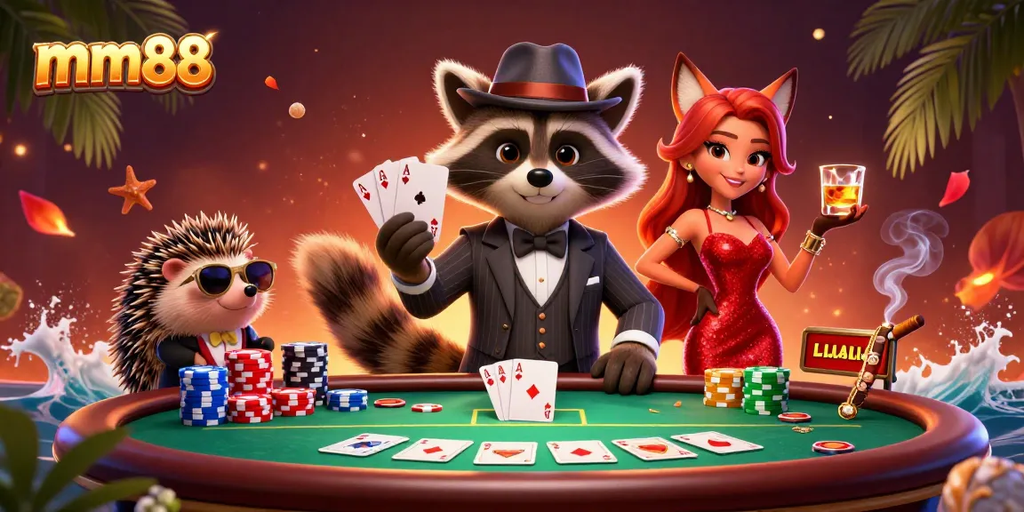 Beat the odds at mm88 with a vibrant casino scene featuring playful characters and rich details.