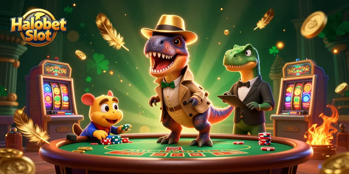 Menangkan Halobet Slot di meja blackjack, dengan velociraptor dan stegosaurus sebagai karakter utama.