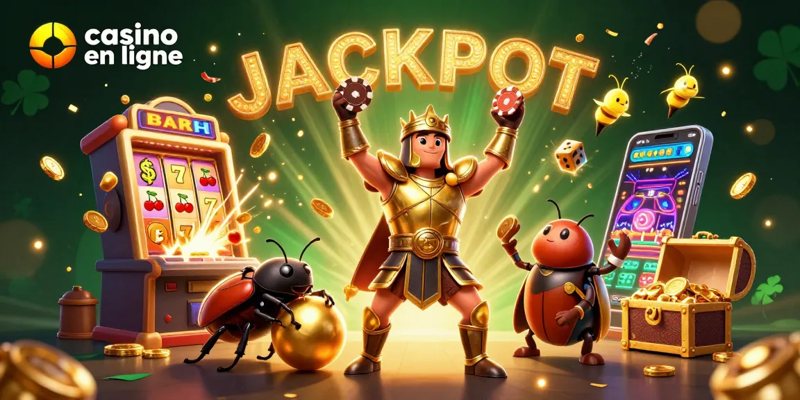 Vibrez avec le casino en ligne tout en remportant des jackpots grâce à une illustration héroïque et festive.