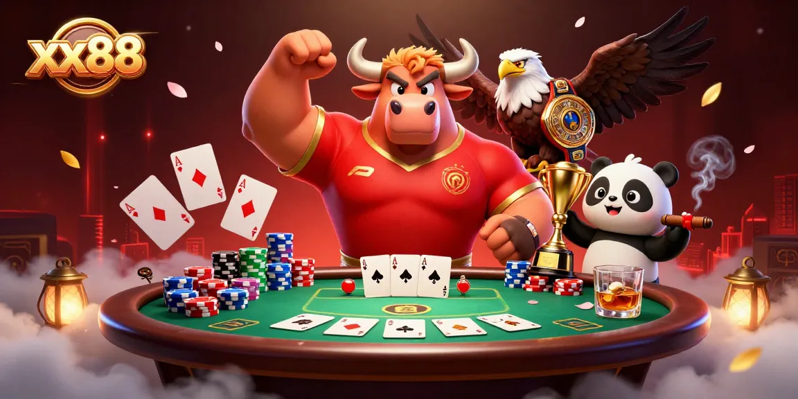 Challenge your luck at xx88 with this vibrant casino-themed illustration featuring dynamic characters.