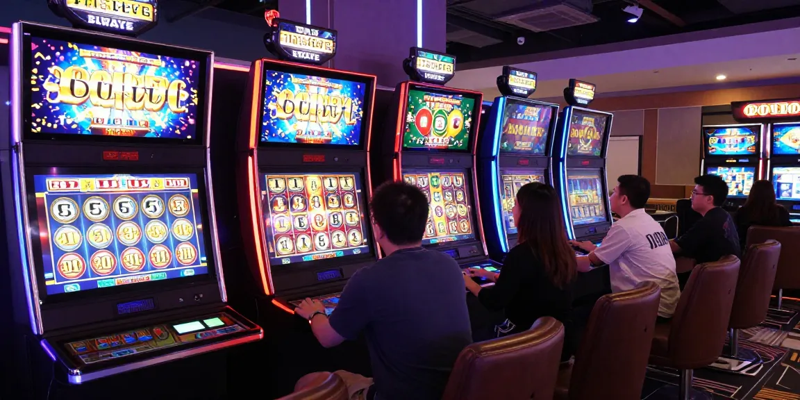 Exciting online gaming scene featuring situs gacor with players engaging in vibrant slot machines