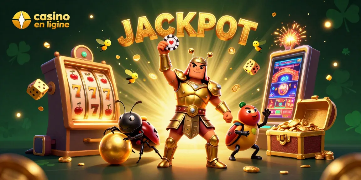 Vivez l'excitation des jackpots dans le meilleur casino en ligne avec une scène animée de gains fabuleux.