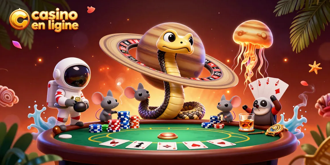 Pariez sur le casino en ligne avec une illustration artistique de personnages animés dans un thème cosmique.