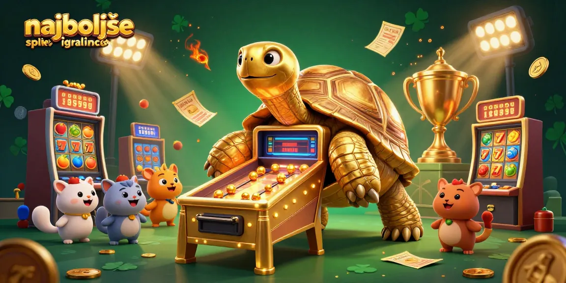 Uživajte v najboljših spletnih igralnicah s prikazom 3D želv in igralnih elementov, kot so jackpot in srečni 7s.