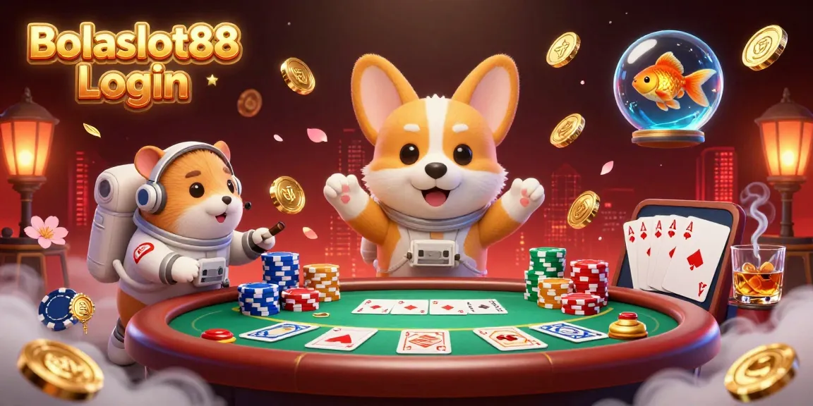 Bolaslot88 Login enhances gaming with fun, featuring an astronaut corgi in a casino scene, rich with action.