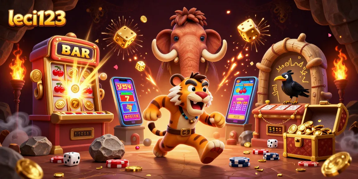 Experience thrilling gaming at leci123, with vibrant casino action and engaging characters celebrating wins.